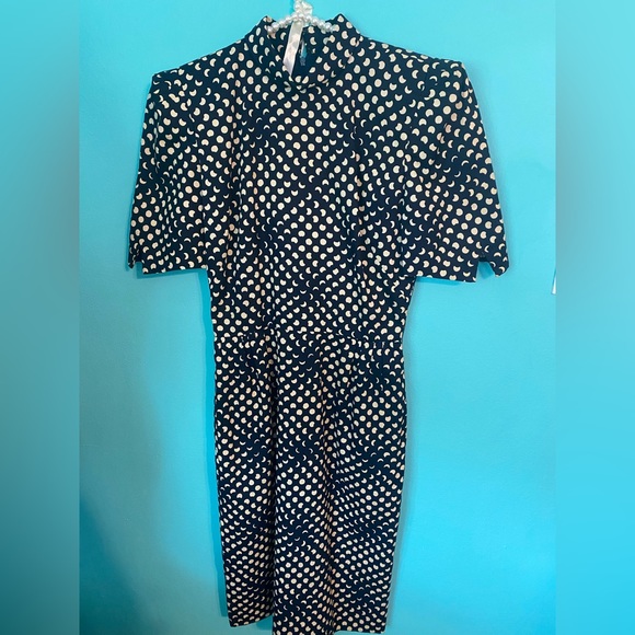 Vintage Carolina Herrera Geometric Shaped Pattern Dress